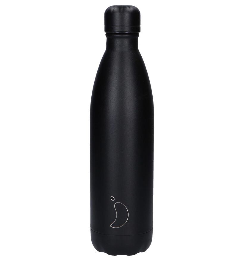 Chilly's Monochome All Black Drinkfles 750ml voor dames, meisjes, heren, jongens (263829)