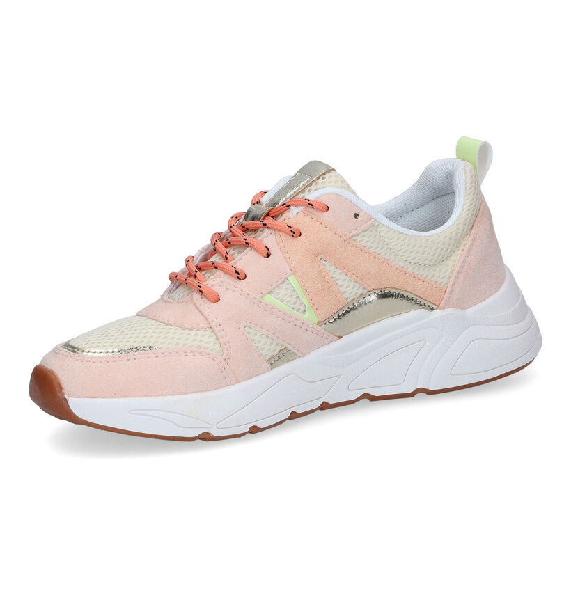 Poelman Baskets casual en Rose clair en simili cuir (310327)