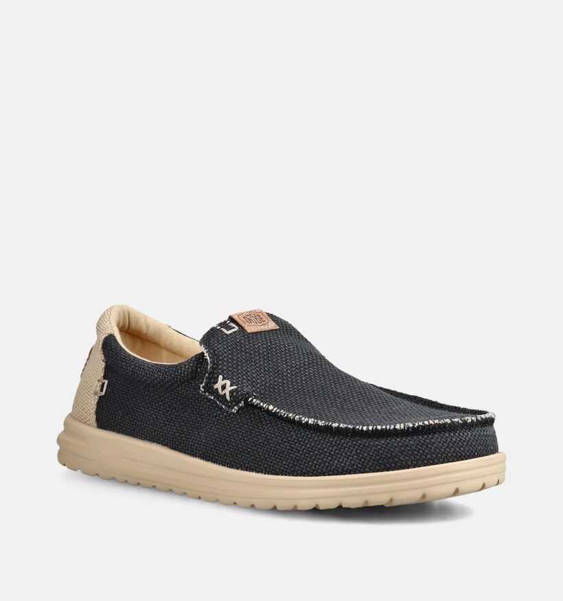 HEYDUDE Mikka Braided Chaussures &agrave; enfiler en Bleu fonc&eacute; pour hommes (370077) - pour semelles orthop&eacute;diques