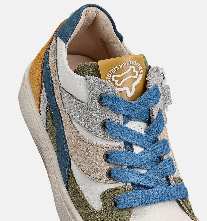 STONES and BONES Gober Witte/Blauwe Sneakers voor jongens (369603) - geschikt voor steunzolen