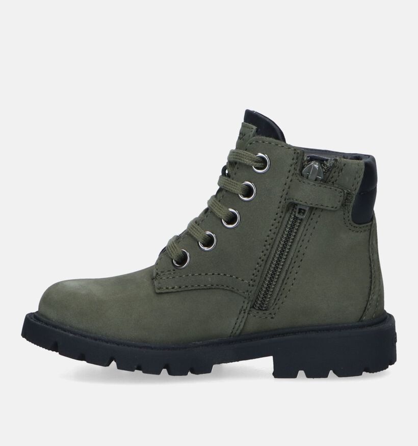 Geox Shaylax Groene Veterboots voor jongens (330072) - geschikt voor steunzolen