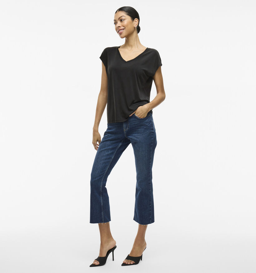 Vila Modala V-Neck T-shirt en Noir pour femmes (368093)