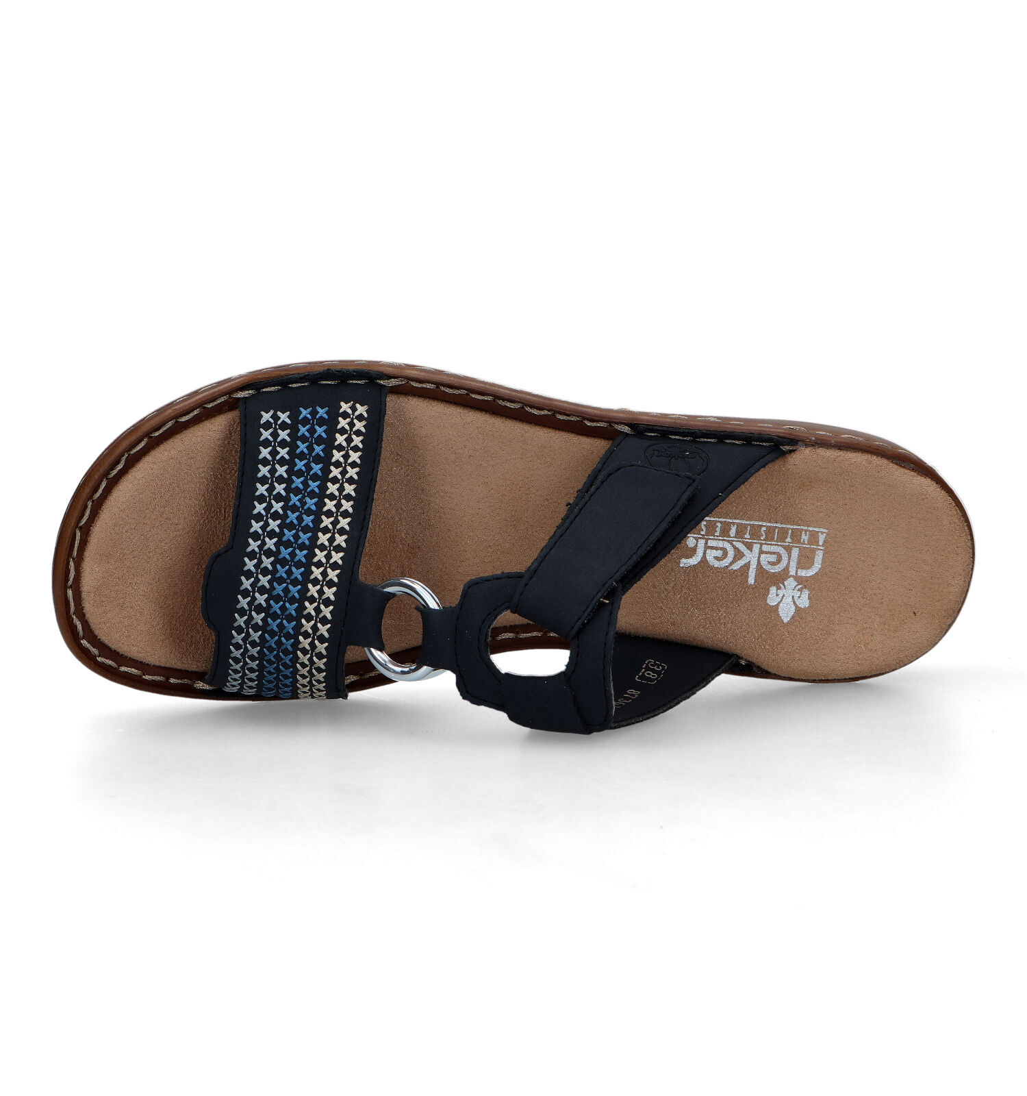 Rieker Blauwe Slippers Dames Slippers Online op TORFS.BE