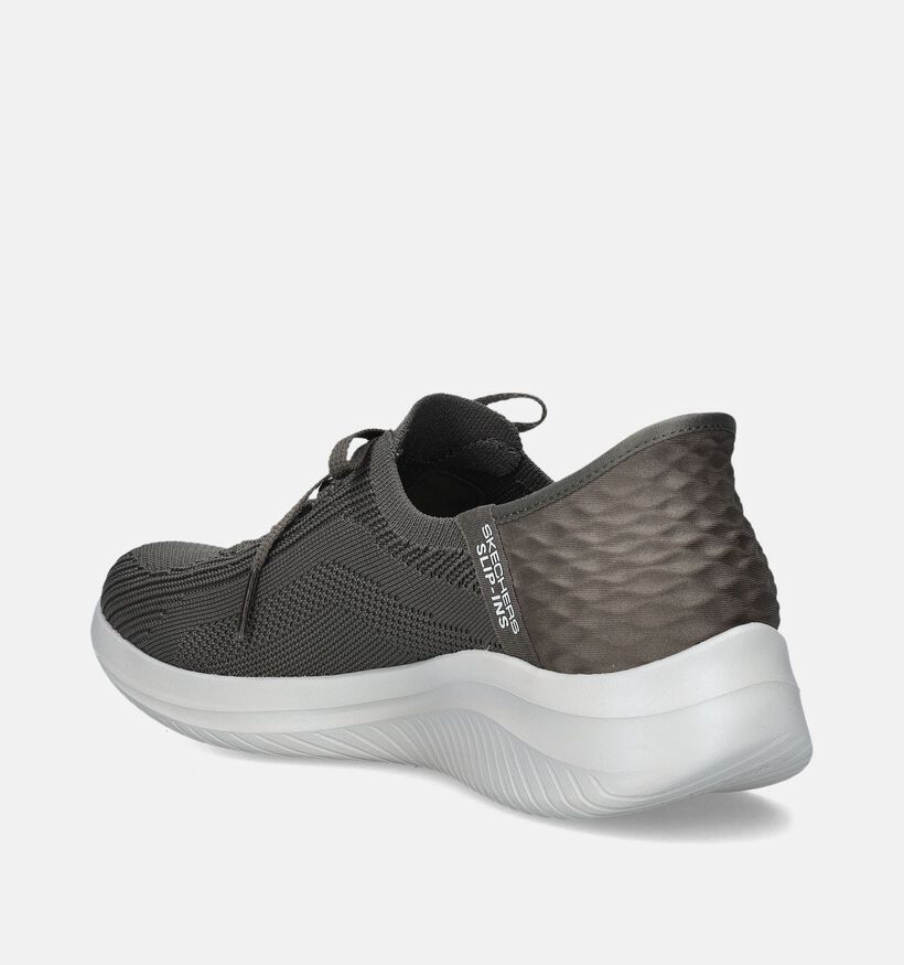 Skechers Slip-ins Ultra Flex 3.0 Brilliant Path Kaki Sneakers voor dames (350347) - geschikt voor steunzolen