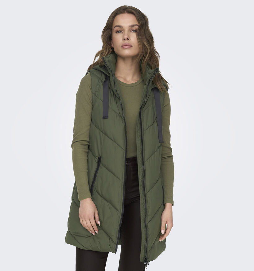 JDY Skylar Hood Kaki Lange Bodywarmer voor dames (359921)