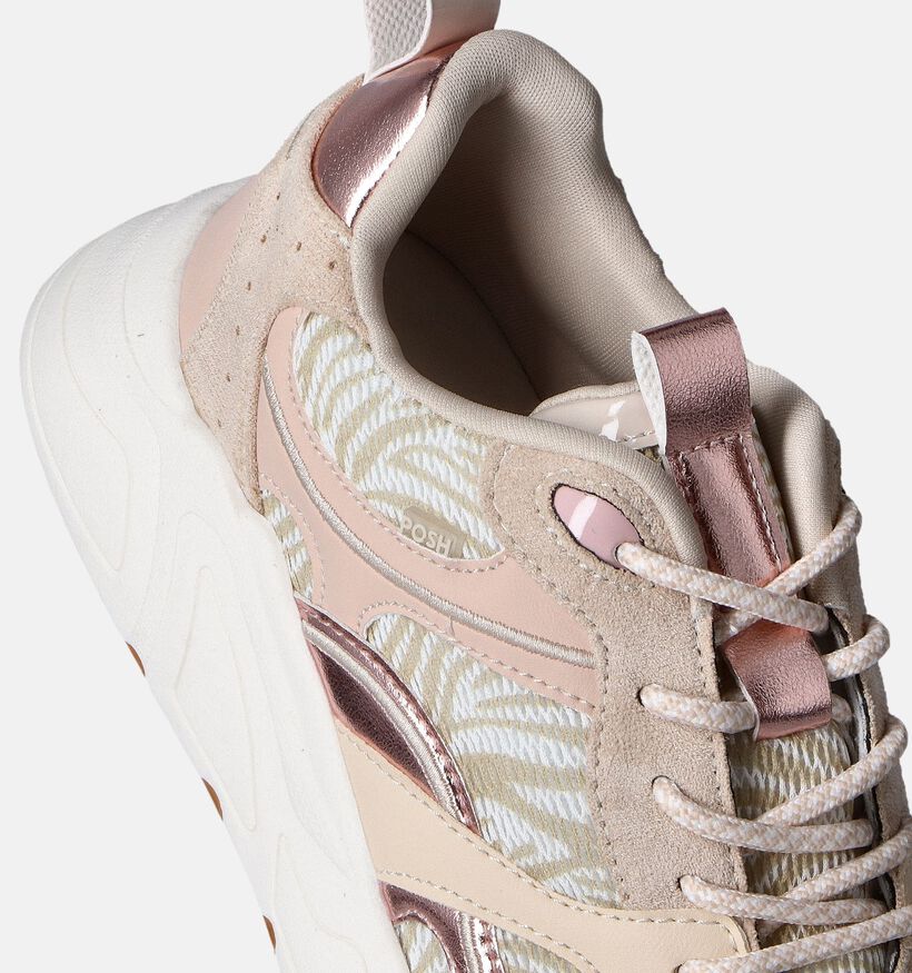 Posh by Poelman Baskets casual en Beige pour femmes (353722) - pour semelles orthopédiques