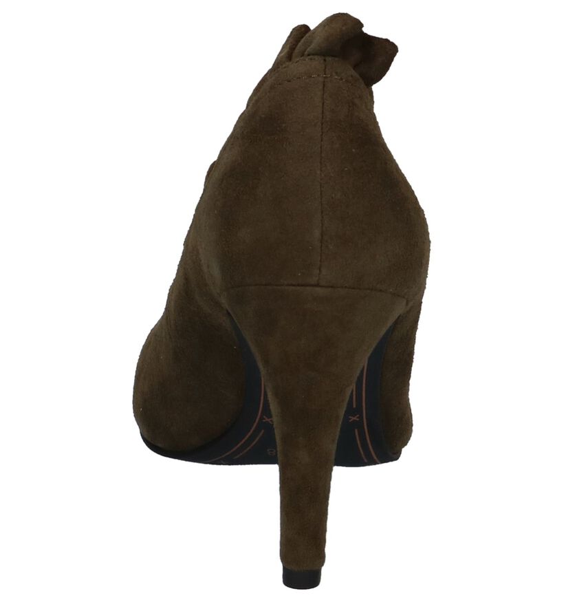 Kaki Pumps met Franjes Tamaris Marcel Ostertag in daim (226762)