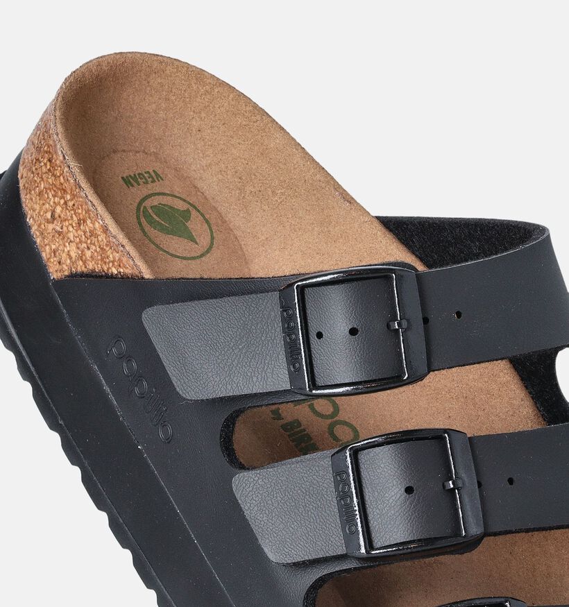 Birkenstock Florida III Pap Flex Platform Zwarte Slippers voor dames (350876)