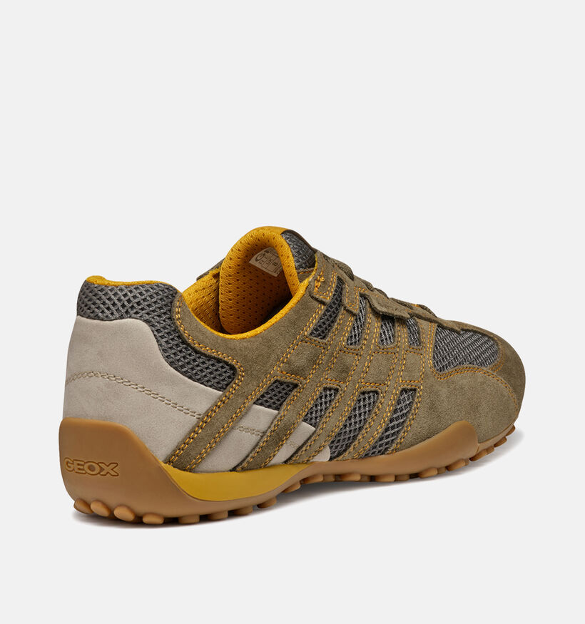 Geox Snake Original Baskets en Vert kaki pour hommes (367980) - pour semelles orthop&eacute;diques