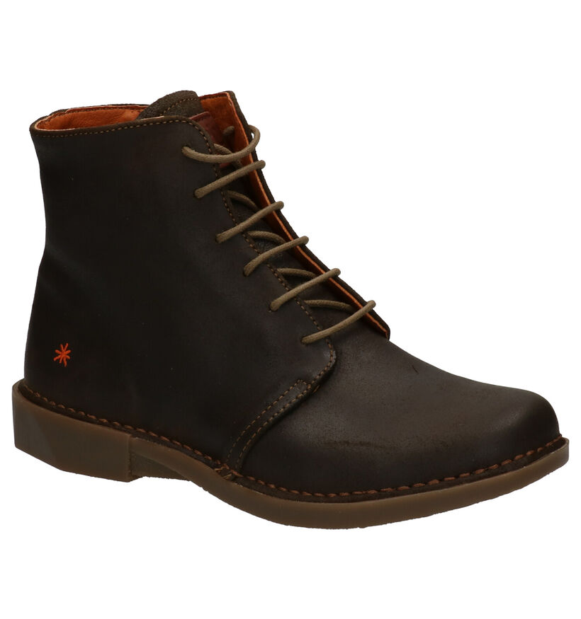 Art Bruine Enkellaarzen in nubuck (259463)