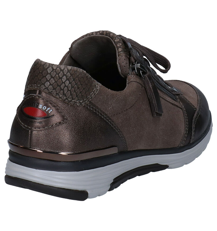 Gabor Rollingsoft Taupe Veterschoenen in leer (277859)