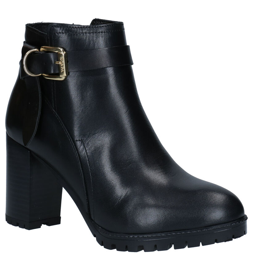 Scapa Bottines à talons en Noir en cuir (281260)