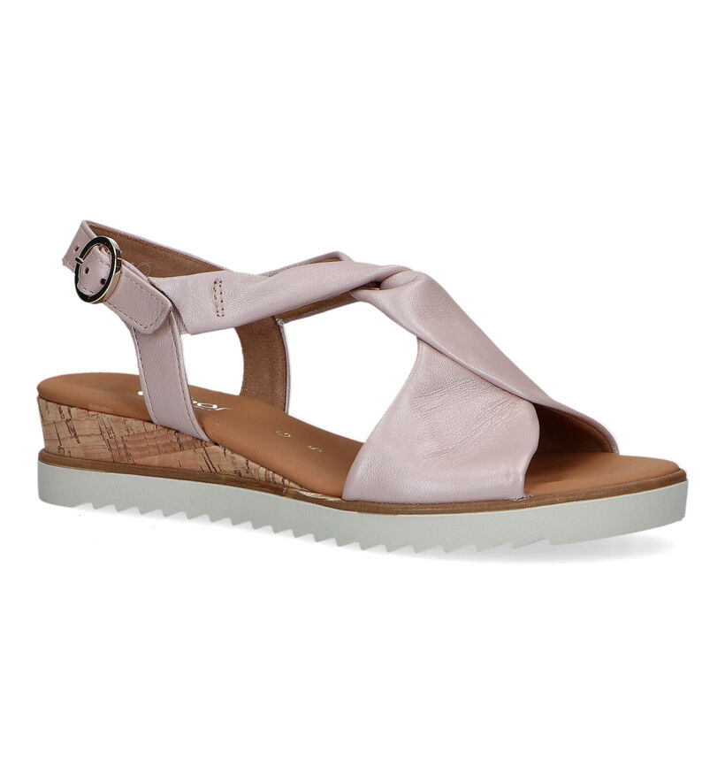 Gabor Comfort Sandales avec talon compensé en Rose pour femmes (323128)