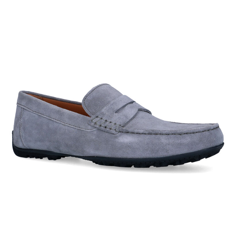 Geox Kosmopolis Grip Blauwe Mocassins in daim (326747)