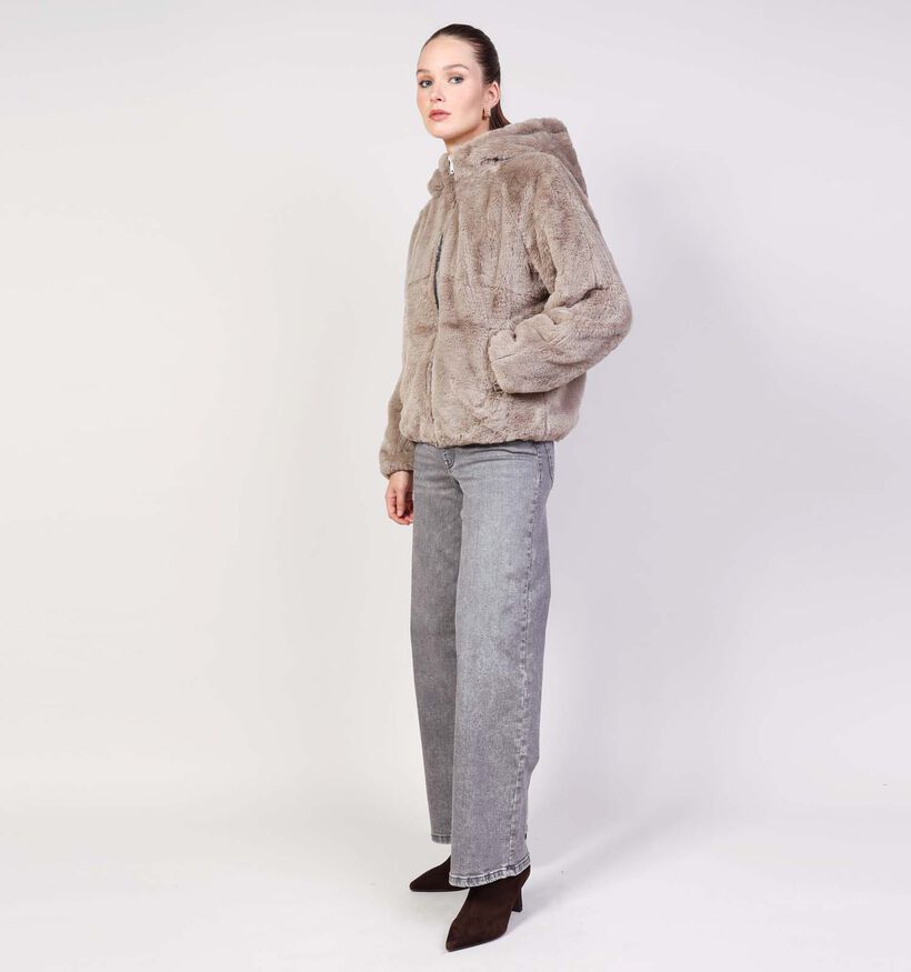 Deeluxe Original Issia Manteau court en Taupe pour femmes (365461)