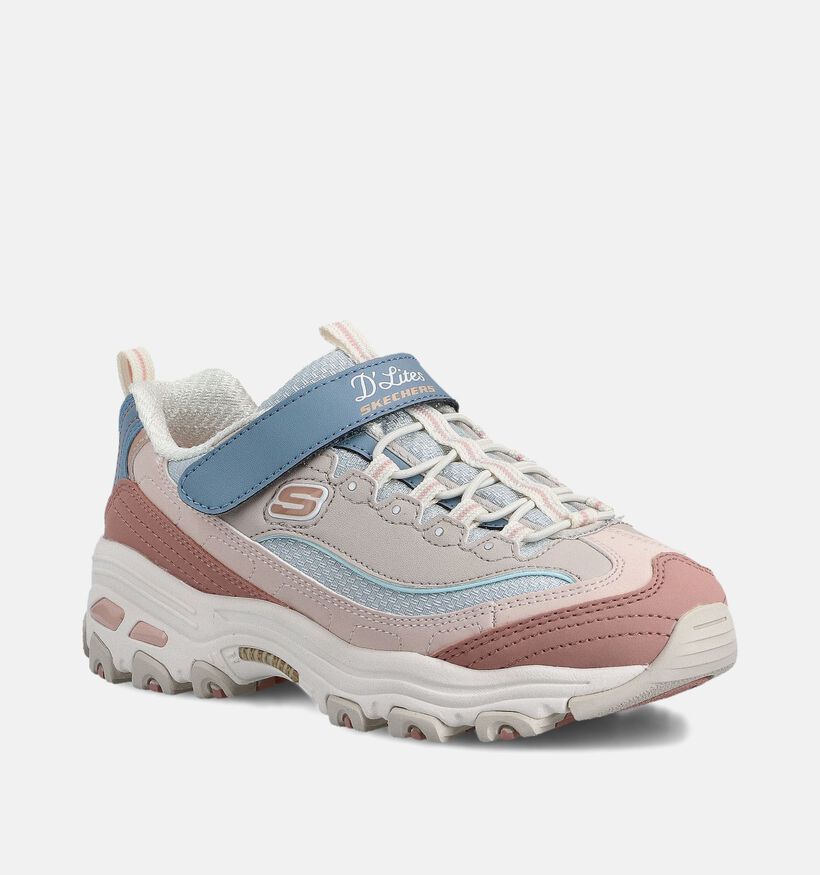 Skechers D'Lites Roze/Blauwe Sneakers voor meisjes (375689) - geschikt voor steunzolen