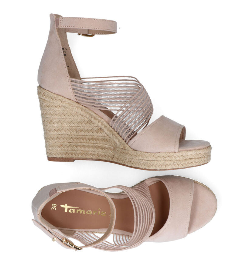 Tamaris Sandales en Beige en textile (307611)