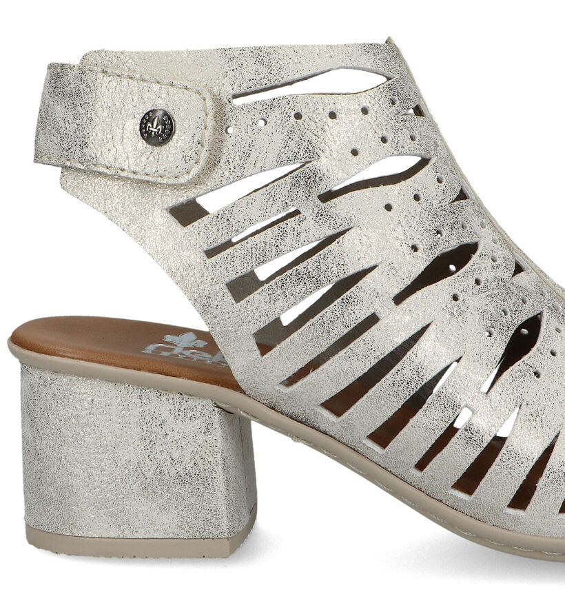 Rieker Zilveren Sandalen met blokhak voor dames (339085)