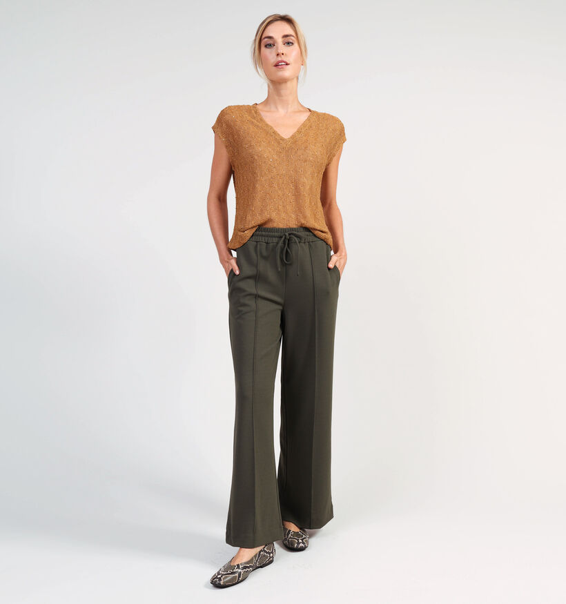 Vila Vilimmi V-Neck Glitter Top Bruine T-shirt voor dames (361355)