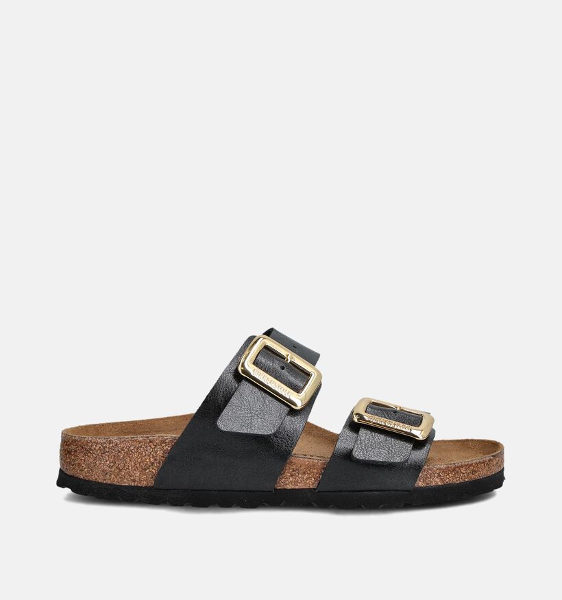 Birkenstock Sydney Cushion Buckle Zwarte Slippers voor dames (360264)