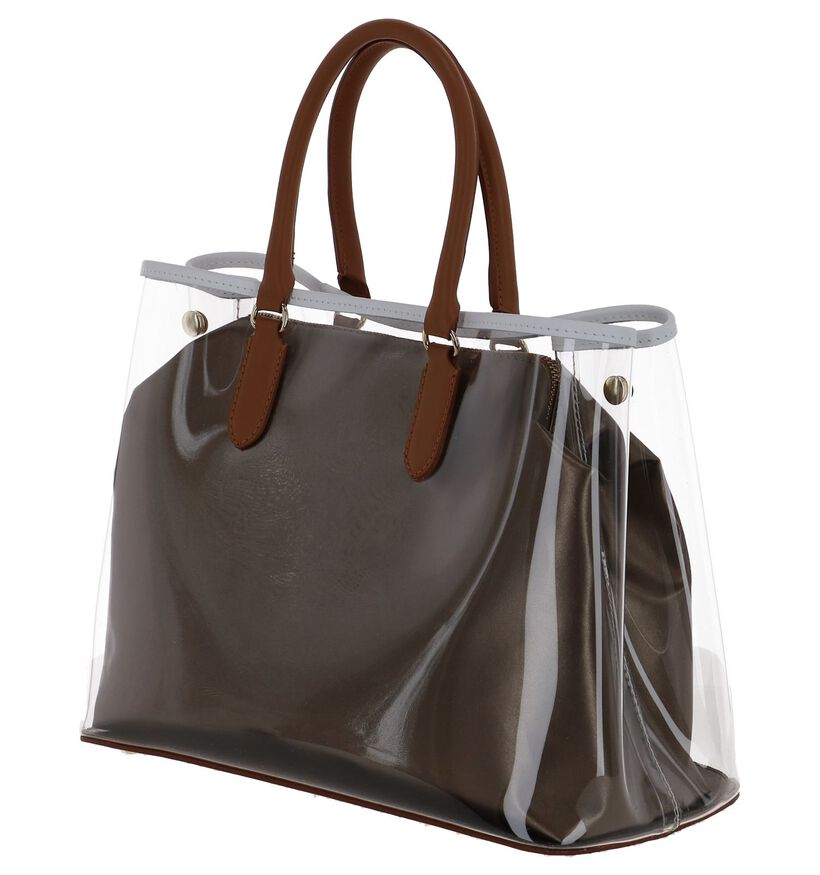 Bronzen Handtas My Best Bag met Zalmroze Handvatten in leer (241441)