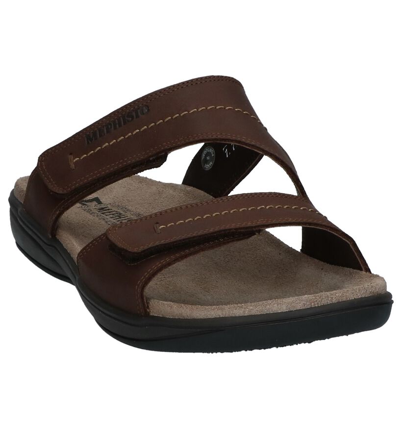 Donkerbruine Comfortabele Slippers Mephisto Stan Grizzly, , pdp
