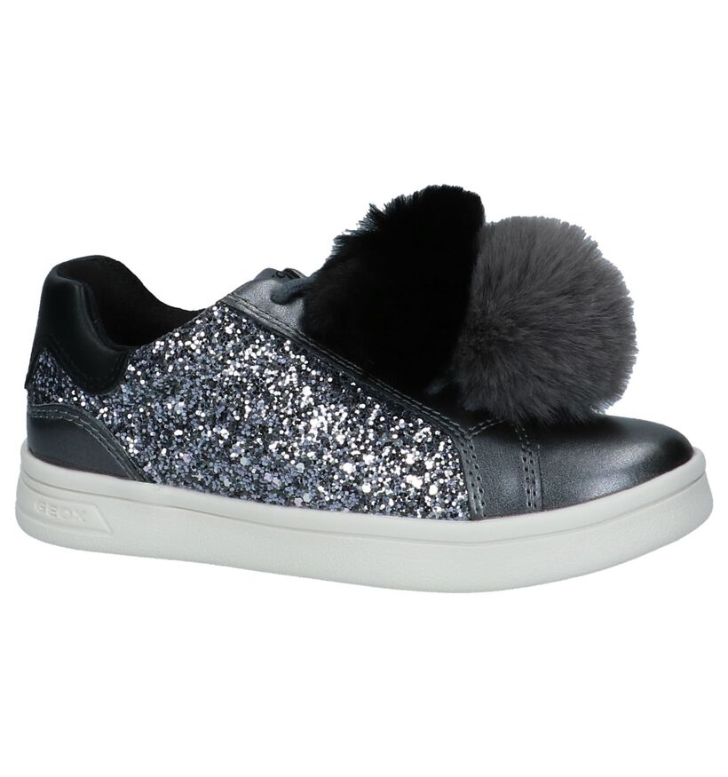 Geox Grijze Metallic Sneakers met Pompons in kunstleer (223140)