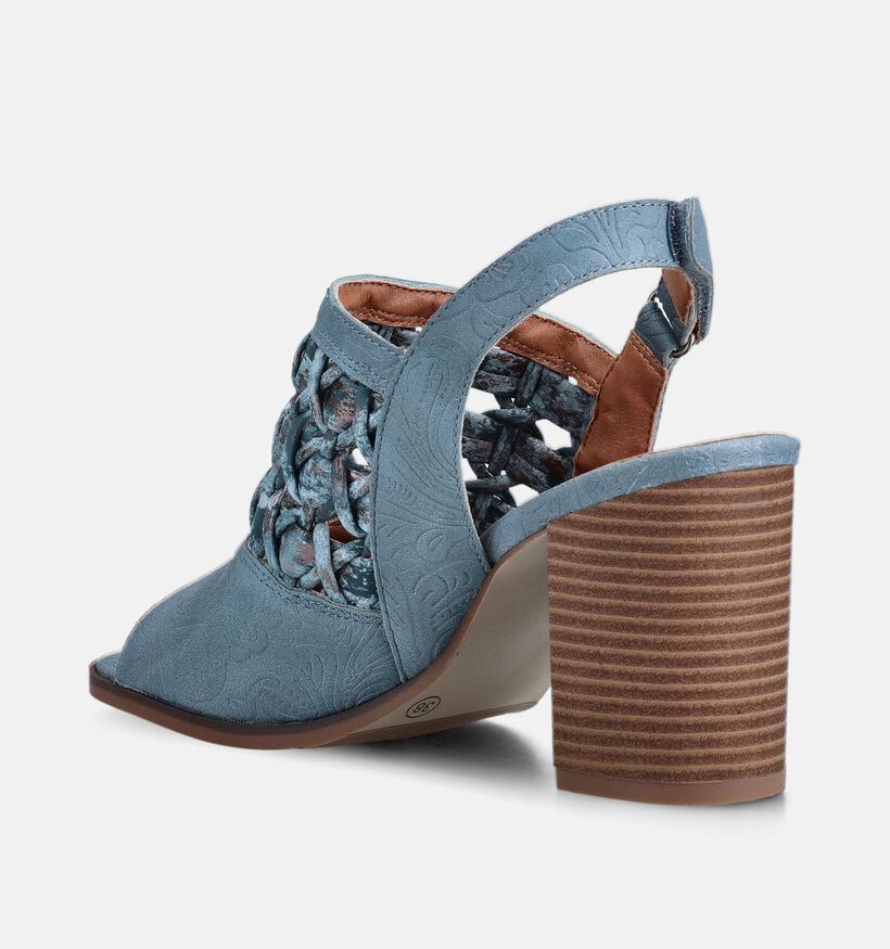 Mustang Blauwe Sandalen met hak voor dames (372134)