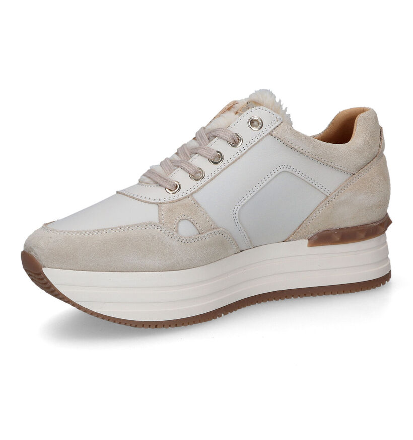 Scapa Beige Sneakers in leer (317202)