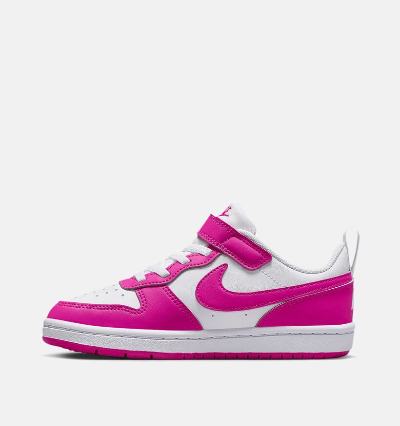 Nike Court Borough Low Sneakers Wit/Fuchsia voor meisjes (350501) - geschikt voor steunzolen
