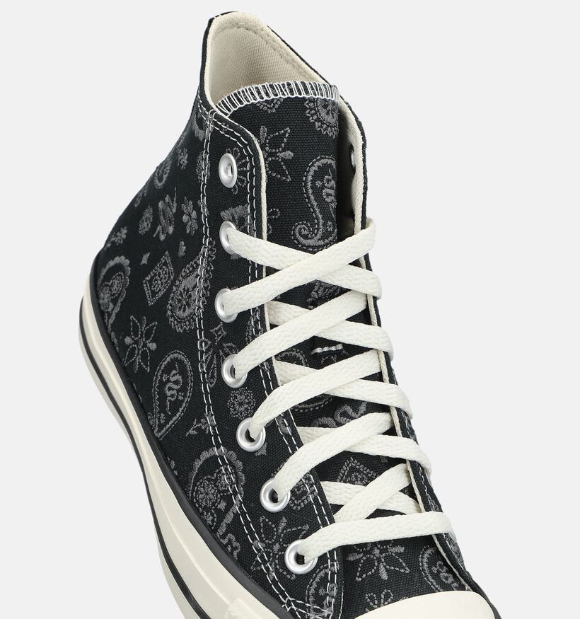 Converse Chuck Taylor All Stars Paisley Baskets en Noir pour femmes (376044) - pour semelles orthop&eacute;diques