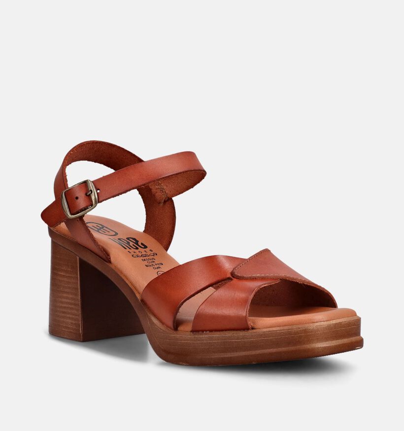 Hee Cognac Sandalen met hak voor dames (372534)
