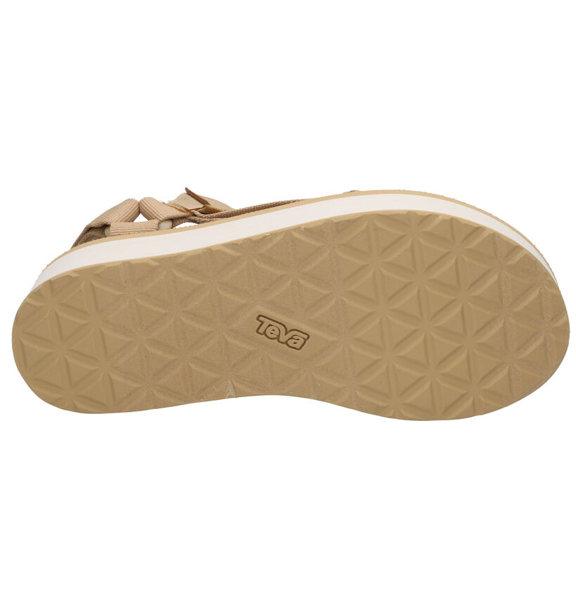 Teva Flatform Beige Sandalen in stof (276303)