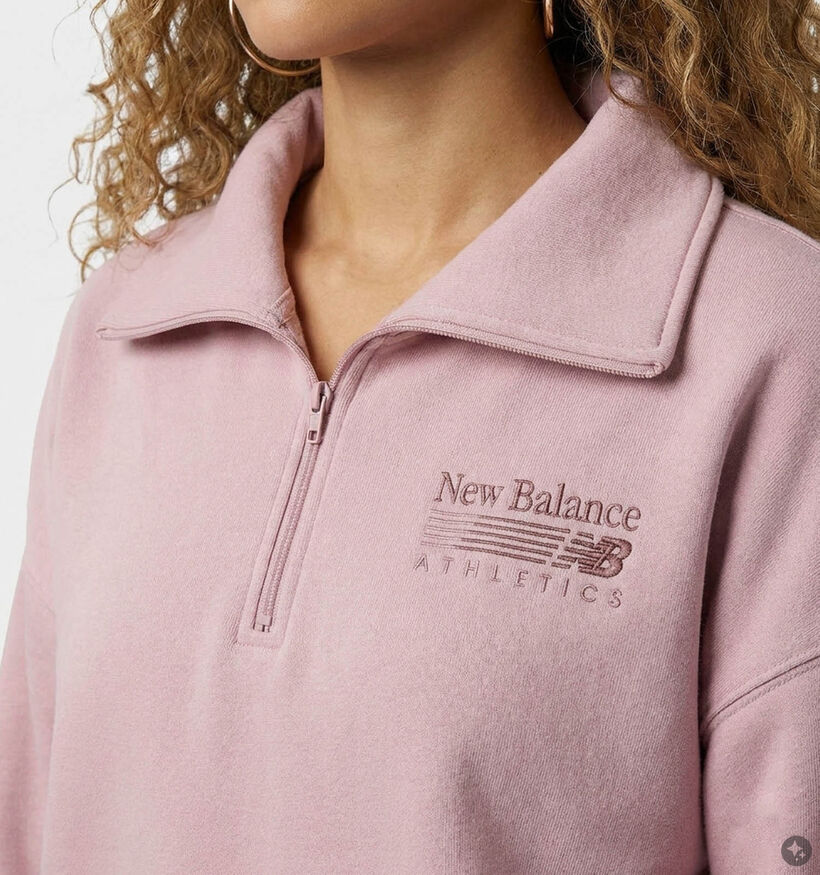 New Balance Sweatshirt en Rose pour femmes (385903)