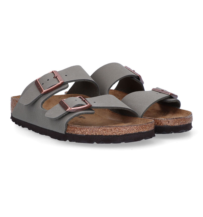 Birkenstock Arizona Birko Flor Nu-pieds en Noir pour garçons (338071)