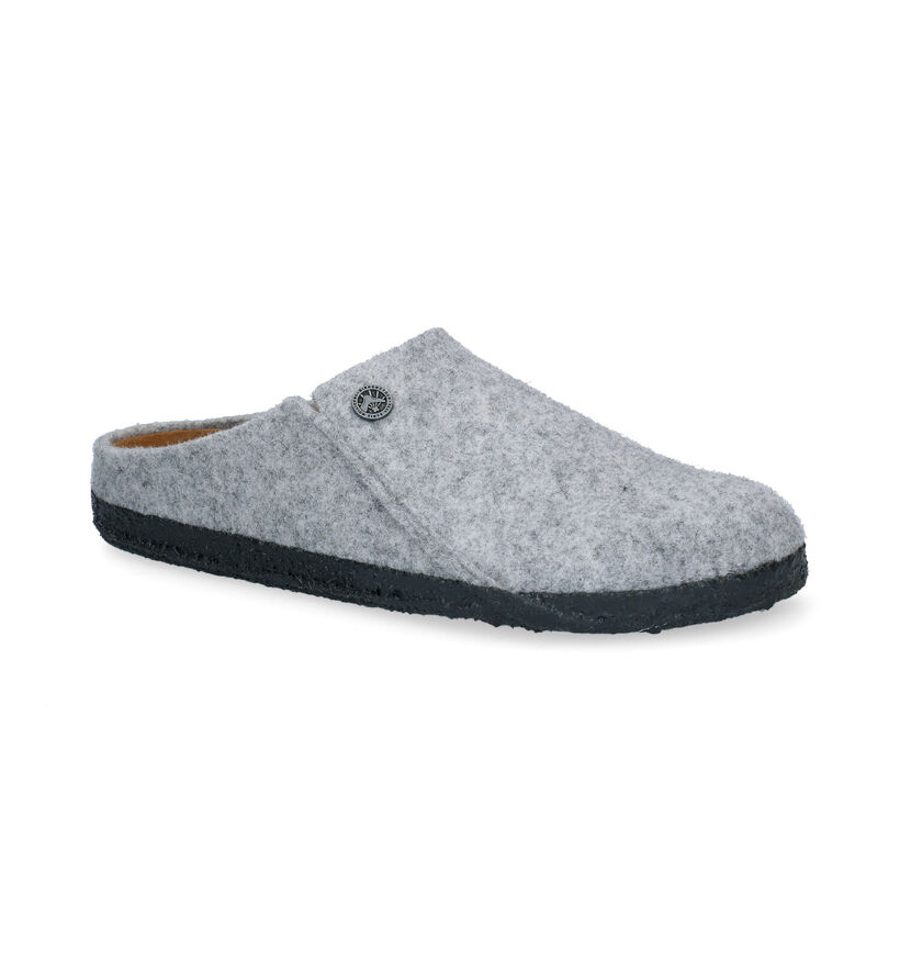 Birkenstock Zermatt Grijze Pantoffels in wol (294860)