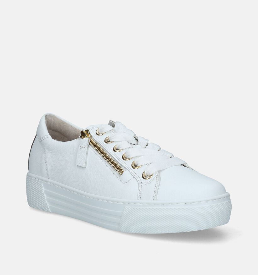 Gabor OptiFit Witte Sneakers voor dames (336156) - geschikt voor steunzolen