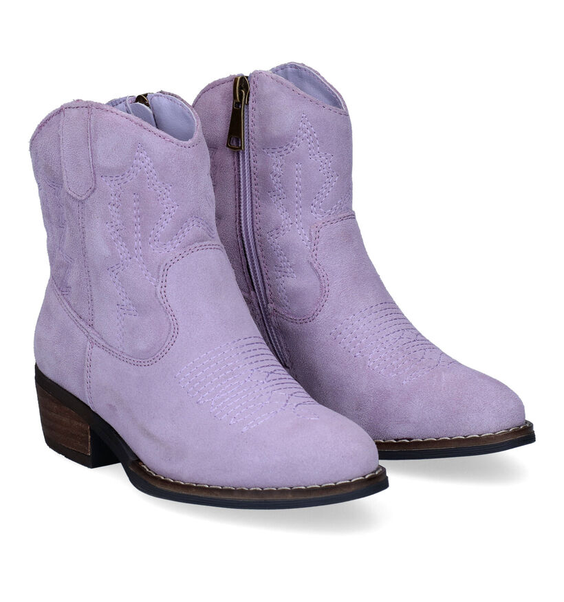 Milo & Mila Santiags en Violet pour filles (306017)