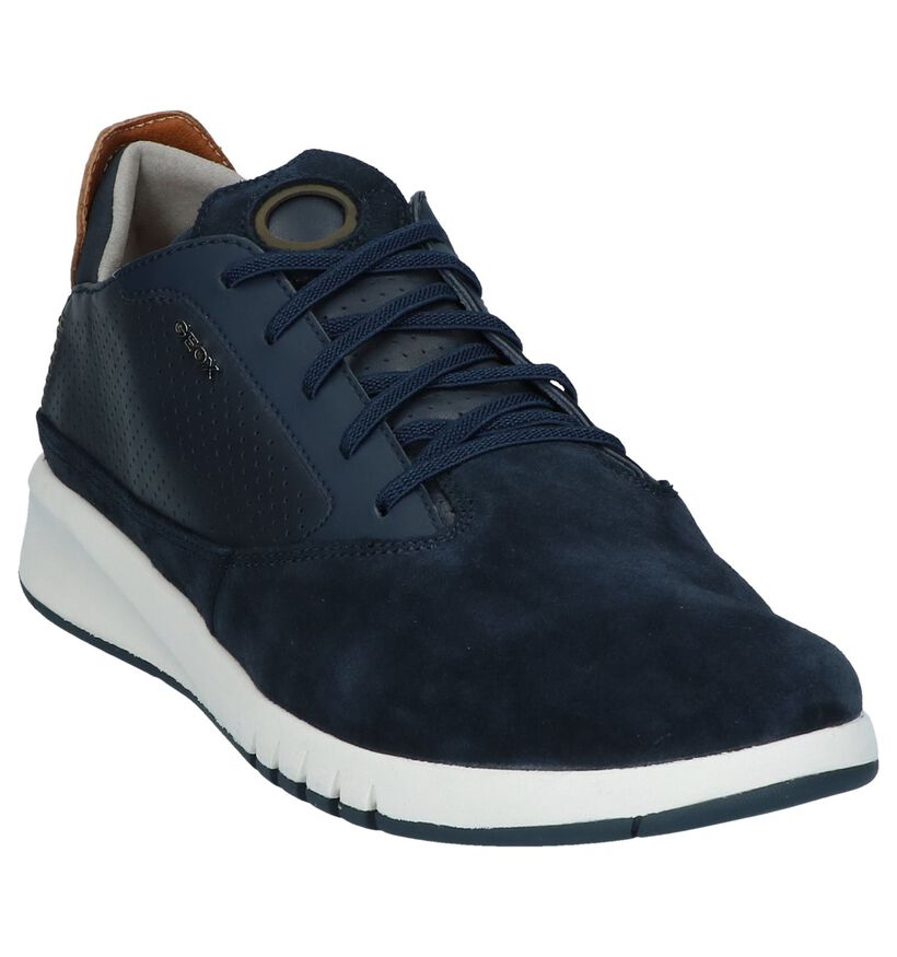 Geox Chaussures basses en Bleu foncé en cuir (240054)