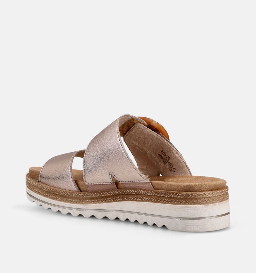 Remonte Gouden Slippers met sleehak voor dames (370458) - geschikt voor steunzolen
