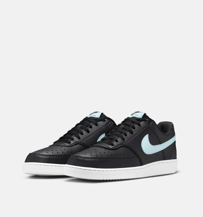 Nike Court Vision Low Next Nature Baskets en Noir pour hommes, garçons (343757)