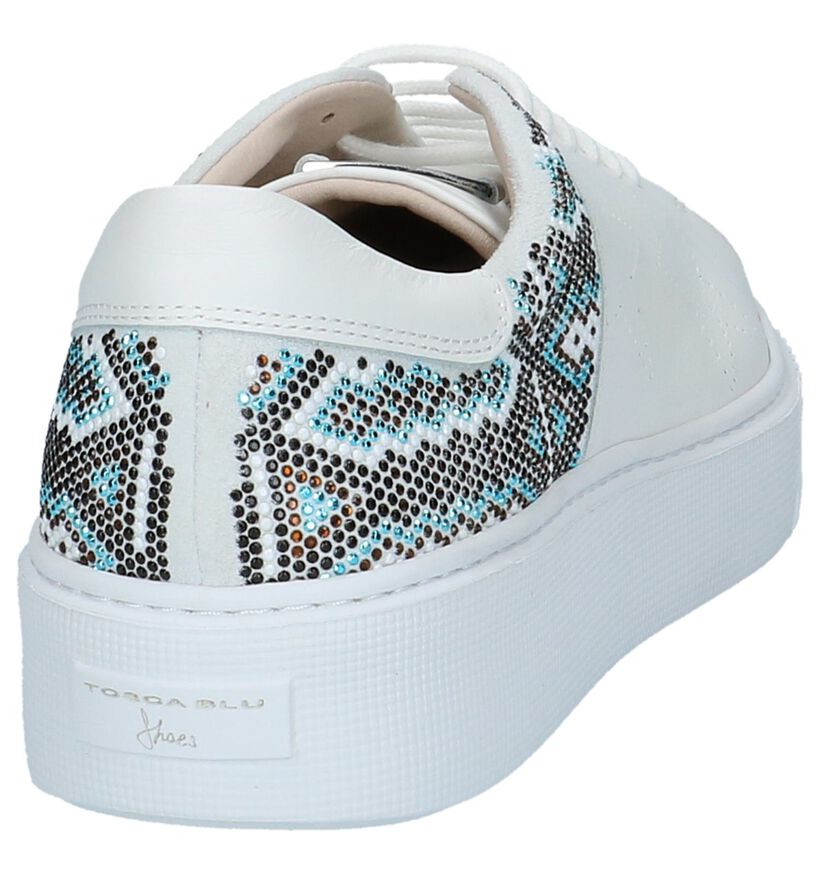 Tosca Blu Witte Sneakers met Dikke Zolen in leer (214136)