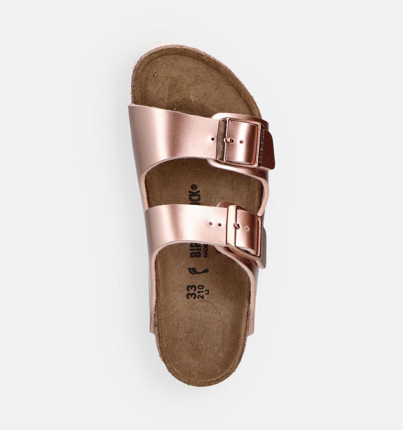 Birkenstock Arizona Electric Metallic Ros&eacute; Gouden Slippers voor meisjes (368280)