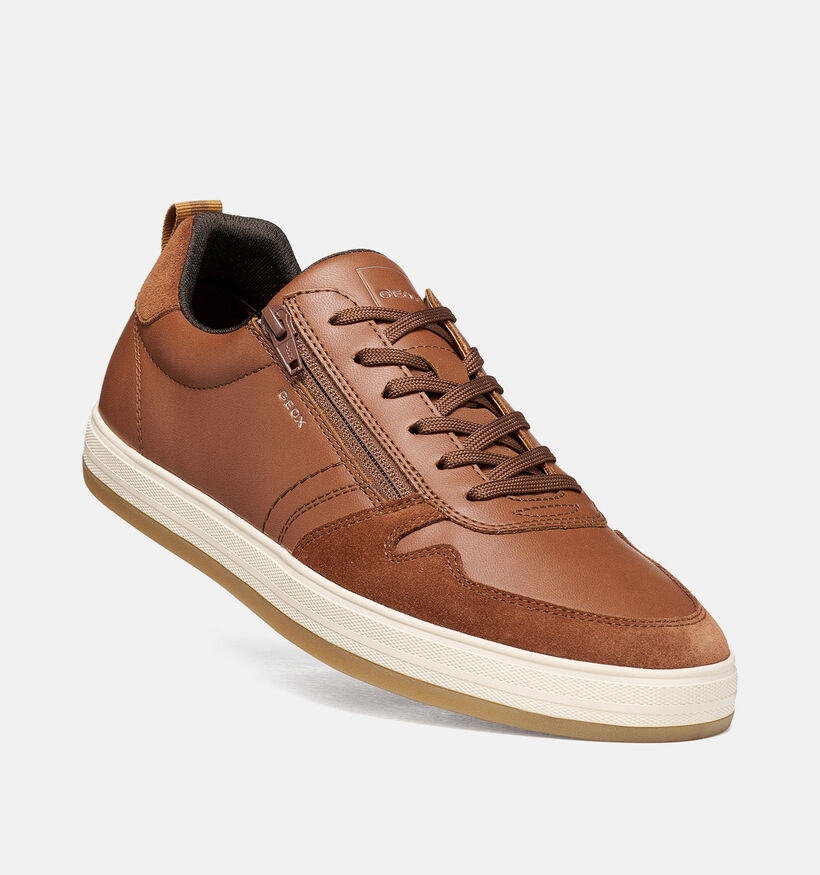 Geox Serifos Cognac Schoenen met Veters en Rits voor heren (376355) - geschikt voor steunzolen