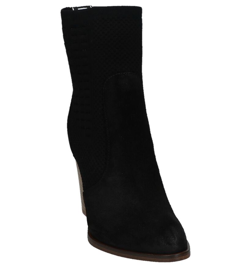 Zwarte Korte Laarzen met Hoge Hak Tommy Hilfiger Knit in stof (221436)