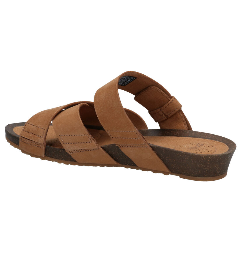 Teva Mahonia Bruine Slippers in nubuck (270614)