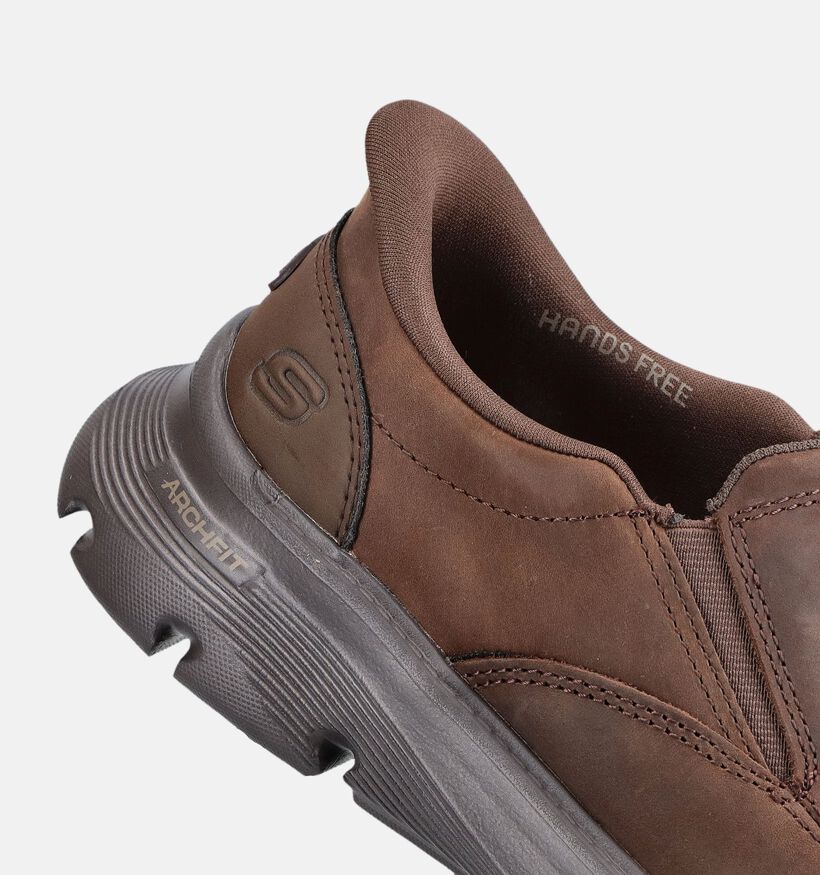 Skechers Arch Fit Garza Slip-ins en Brun fonc&eacute; pour hommes (379524)