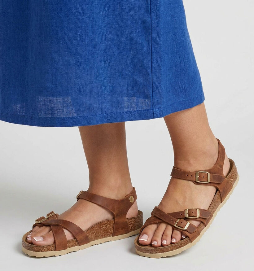 Birkenstock Kumba Natural Leather Sandales en Cognac pour femmes (368223)