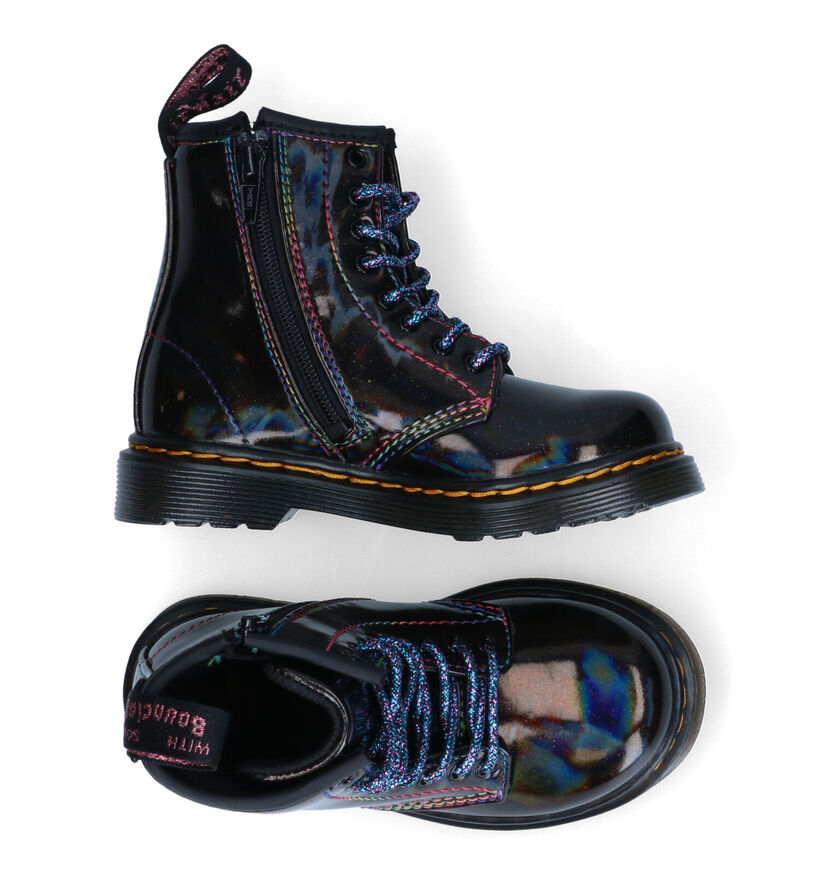 Dr. Martens Cosmic Glitter Bottines en Rouge pour filles (294392)