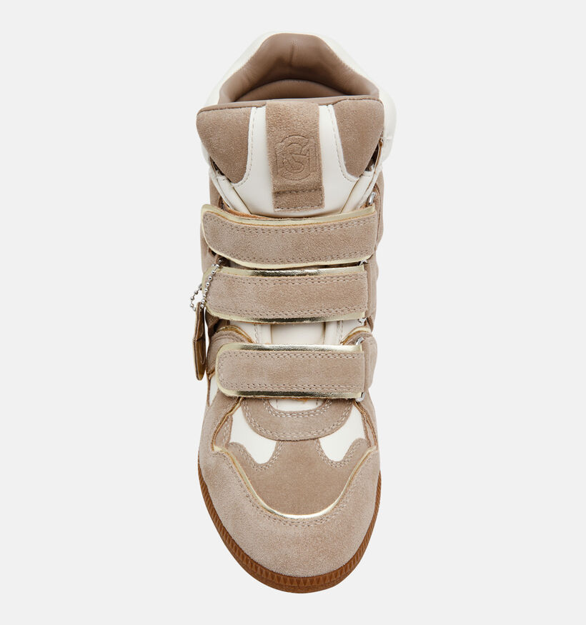 Steve Madden Mavis Donkerbeige Hoge Sneakers met Sleehak voor dames (381823)
